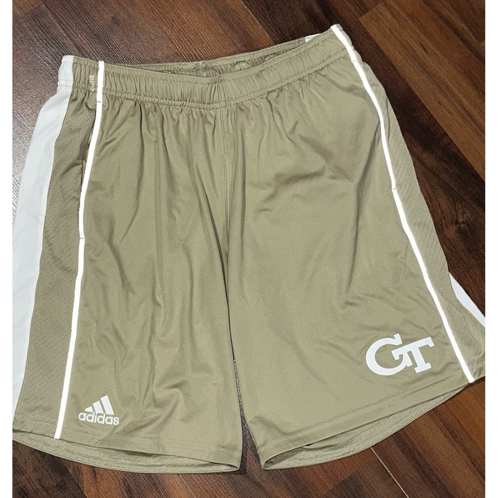 Adidas GT Georgia Tech Basketball‎ Shorts Mens Beige  College Size M